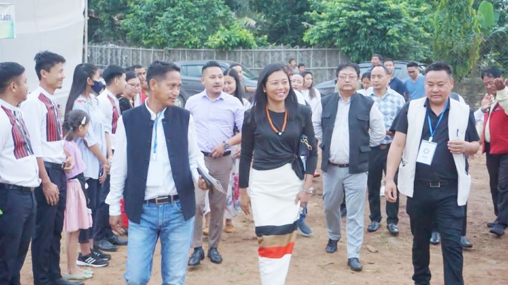 YouthNet founder, Hekani Jakhalu during the 32nd anniversary of Padumpukhuri Village Council